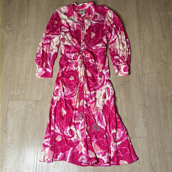 FARM RIO Tropical Groove Shirt Dress SIZE MEDIUM 0810 - Picture 3 of 9